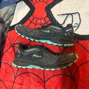 Fila Black and Mint Trail Shoes
